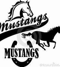 the mustangs logo is shown with horses