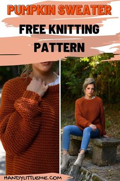 the pumpkin sweater is free knitting pattern and it's easy to knit for beginners