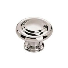 an image of a chrome knob on a white background with the word,'s name and