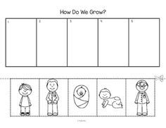 a printable worksheet for children to learn how do we grow? with pictures