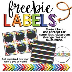 freebie labels are perfect for name tags, classroom storage bins and much more