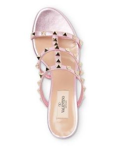 Valentino Garavani Women's Rockstud Block Heel Slide Sandals Designer Wishlist, Valentino Rockstud Heels, Rockstud Heels, Bow Purse, Cute Flats, Valentino Rockstud, Fashion Girl, Mid Heel, Slide Sandals