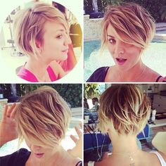 Click to close image, click and drag to move. Use arrow keys for next and previous. Kort Bob, 2019 Hairstyles, Hair Cuts 2017, Messy Bob, Hair 2022, Kaley Cuoco Short Hair, Super Hair, Hair Help, Hair Affair