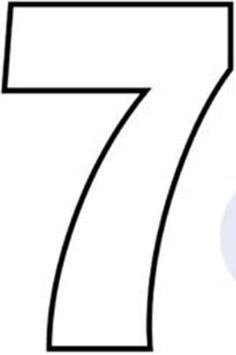 the number seven is shown in black and white