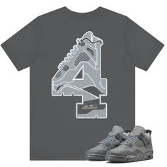 Custom Designed Sneaker T Shirt T-Shirt Features - Comfortable and light, premium short sleeve tee. 🔹 Premium fit 🔹100% Soft cotton 🔹Light fabric (4.3 oz/yd² (146 g/m 🔹Tear away label Shoes Not Included Custom Made - Not Adidas, Nike, or Jordan Brand Sneaker Tee, Sneaker T-Shirt The sneakers/shoes are not being sold in this product. You are only purchasing the tshirt/hoodie/socks/sweatshirt/tank top/hat/shorts. Shoes are NOT included. The shoes displayed are sold separately elsewhere and are Shirts That Match Jordan 4s, Gray Sporty T-shirt With Graphic Print, Sporty Gray T-shirt With Graphic Print, Gray Sporty Shirt For Streetwear, Sporty Gray Shirt For Streetwear, Sporty Gray Streetwear Shirt, Sporty Tan Top For Streetwear, Gray Graphic Tee For Streetwear, Gray Graphic Tee Shirt For Streetwear