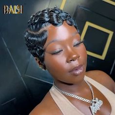 BAISI HAIR Pixie Cut Wig BAISI Sexy Quick Wave Lace Short Wig Pixie Quick Weave, Quick Wave, Finger Waves Short Hair, Short Weave Hairstyles, Finger Wave Hair, Black Hair Short Cuts, Short Hair Images, Short Hair Black, Short Hair Pixie Cuts