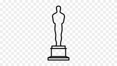 an oscar statue on a pedestal in black and white, with no background png