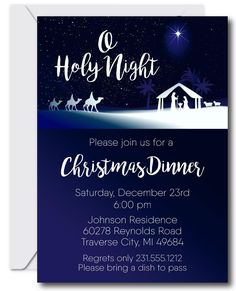 Nativity Christmas Invitations Nativity Christmas Party, Nativity Invitation Template, Ward Christmas Party Nativity, Christmas Concert Invitation, Christmas Lights Invitation, Ward Christmas Party, Christmas Photo Card Template, Christmas Party Invitation Template, O Holy Night