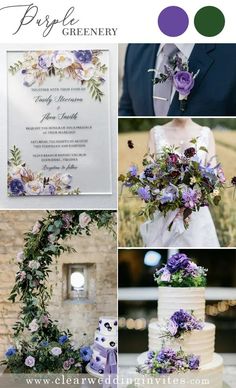 purple and green wedding color scheme