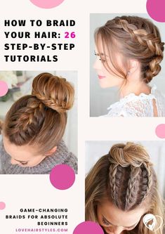 Hair Tutorials // Simple hair braid tutorial. Braided Hairstyles For Thick Hair Medium, Hairstyles For Medium Length Hair Braided Tutorials, Cute French Braids For Medium Hair, Braided Hairstyles With Own Hair, Different Hair Braids Ideas, Easy Braids For Natural Hair, Braided Hair Medium Length, Easy Long Braided Hairstyles, Easy Braids For Fine Hair