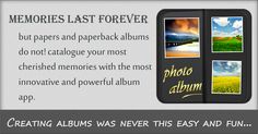 an advertisement with the words memories last forever, but papers and photographs do not catalogue your most cherished memories with the most innovative