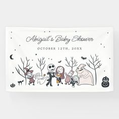 a baby shower banner with cartoon characters on it and the words, angel's baby shower