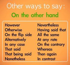 an orange sign with words on it that say,'other ways to say '