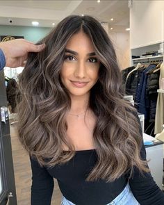 Ash Brown Hair Balayage, Black Hair Balayage, Balayage Hair Dark, Dark Hair With Highlights