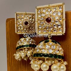 Stylish and exquisite ethnic - South-Asian - Indian - Punjabi - Pakistani - Tyaani-inspired polki kundan earrings elegant gold earrings kundan earrings Indian wedding earrings Jadau kundan earring jadau polki earring. Perfect gift for Mother's day Length: 8 cms  Width: 4 cms  Weight: 75 grams  GIFT / PERSONALISED MESSAGE: Please provide the message within the NOTE TO SELLER section if you want to send this item with a GIFT/PERSONALISED MESSAGE CARD. We will follow the instructions and ship accor Kundan Pearl Earrings With Stone Work For Festivals, Elegant Kundan Chandbalis With Meenakari, Elegant Kundan Jhumkas With Gota Work, Traditional Gold Plated Cutdana Earrings, Kundan Pearl Earrings For Festivals In Temple Jewelry Style, Kundan Meenakari Chandbali Pearl Earrings, Kundan Pearl Earrings With Meenakari For Diwali, Diwali Kundan Pearl Earrings With Meenakari, Gold Kundan Danglers With Stone Work