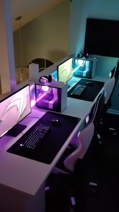 Couples Gaming Room Setup for Her and Him Computer Desk Plans, Gamer Room Diy, Diy Computer Desk, Game Setup, Desk Diy