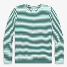 Stripe tees are a classic, but are hard to get *just* right. So we set out to make the very best. Inspired by our kids easy stripe tee, it has a relaxed crewneck and a straight but not-too-boxy fit.   Fabric:  100% cotton jersey; pre-washed to minimize shrinkage.    Feel:  Incredibly soft and breathable. Learn more.   Fit:  Women’s fit styles are shorter in length and narrower in the shoulders compared to unisex fits. We use “women’s” in this context so customers can get a sense of fit, not to s Casual Long Sleeve Tops With Three Stripes, Long Sleeve Tops With Horizontal Stripes For Everyday, Casual Horizontal Stripe Everyday Tops, Green Casual Top With Three Stripes, Casual Green Top With Three Stripes, Classic Horizontal Stripe Tops For Fall, Classic Fall Tops With Horizontal Stripe Pattern, Classic Fall Tops With Horizontal Stripes, Long Sleeve Cotton T-shirt With Horizontal Stripes