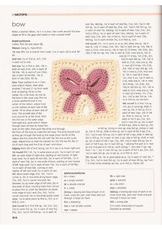 the crochet bow pattern is featured in this page, with instructions to make it