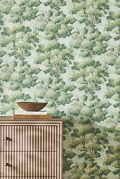 Wallpaper | Unique Designs for your Home | AnthroLiving Anthropologie Home, Wall Art Wallpaper, Outdoor Holidays, Tree Wallpaper, Outdoor Holiday Decor, Unique Wallpaper, Ceiling Height