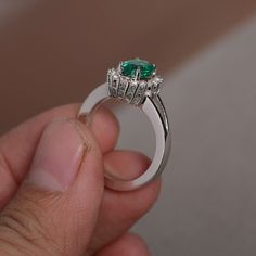 This is a gorgeous handmade creation. Its beauty is its simplicity & Elegance. The 6*8mm lab emerald is crafted in solid sterling silver and with rhodium plated. It's made to order and it will take about 7-10 days to make it. All item is sent in a beautiful gift box You can realize more lovely stuff clicking the link https://www.etsy.com/shop/knightjewelry?refshopsection_shophome_leftnav Please leave the correct address and you phone number for delivering successfully. Green Emerald Ring, Silver Engagement Ring, Sterling Silver Engagement Rings, Morganite Engagement Ring, May Birthstone, Emerald Engagement, Morganite Ring, Silver Engagement Rings, Emerald Engagement Ring