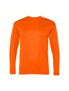 an orange long sleeved t - shirt with no sleeves on the front and bottom