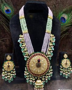 Jaipuri Kundan 3D peacock Mala set. Having semi precious beads and monalisa stones hanging. Gold plated. If have any queries please ask. Traditional Multicolor Kundan Necklace For Designer Wear, Handmade Kundan Sets For Festive Occasions, Festive Fusion Kundan Sets, Festive Green Kundan Necklace With Peacock Design, Multicolor Kundan Chandbali Necklace With Peacock Design, Traditional Multicolor Kundan Necklace With Peacock Design, Multicolor Kundan Temple Jewelry Sets, Multicolor Kundan Necklace With Peacock Design For Diwali, Multicolor Kundan Necklace With Peacock Design For Celebration