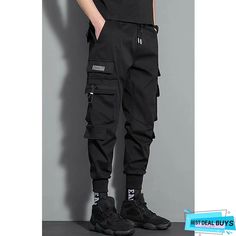 Black Sweatpants With Pockets For Outdoor, Urban Black Sweatpants For Outdoor Activities, Joggers With Side Pockets For Outdoor Activities, Hip Hop Style Cargo Pants For Sports, Black Techwear Joggers For Outdoor Activities, Baggy Black Joggers For Outdoor, Black Sweatpants With Pockets For Gym, Casual Breathable Cargo Pants For Outdoor Activities, Breathable Casual Cargo Pants For Outdoor Activities