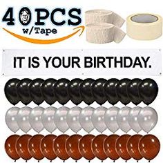 four rolls of toilet paper are in front of a sign with the words it is your birthday