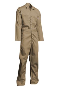 CVEFR7KH Description LAPCO FR™ economy coveralls in 100% cotton fabric to keep you safe and compliant. These coveralls are the best value for your uniform dollar while meeting your need for comfort and protection.• Lightweight for comfort• Two patch-style chest pockets• Two back patch pockets• Covered snaps for electric-arc protection• Brass zipper with Nomex tape• Sewn with Nomex thread Fabric 7oz. 100% Flame-Resistant Cotton Twill with a Moisture Management Finish Safety ATPV 8.7 cal/cm²HRC/CA Solid Cotton Overalls For Workwear, Cotton Overalls For Workwear, Cotton Long Sleeve Utility Overalls, Long Sleeve Cotton Utility Overalls, Patches Fashion, Back Patch, Cotton Twill, Military Jacket, Khaki Pants