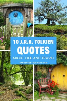 the words 10 j r r tolken quotes about life and travel are shown