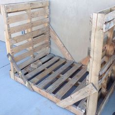 two wooden pallets sitting next to each other