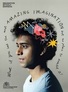 a man with his hair in the shape of an afro is featured on this poster