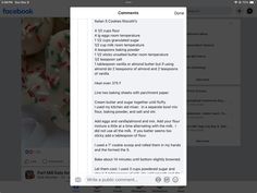 the facebook page is shown with an image of donuts on it and texting