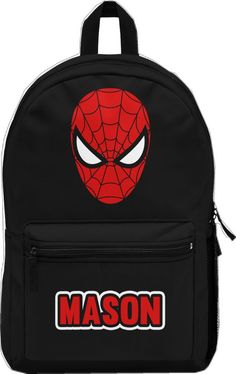 Character Backpack For School, Themed Rectangular School Backpack, Character School Backpack, Black Cartoon Backpack For Students, Character Backpack For Students, Black Character Backpack For Everyday Use, Themed Black School Backpack, Themed Black Backpack For School, Themed Student Backpack