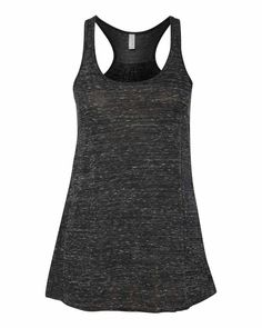 Welcome to our Custom Apparel House shop! SHIRT: Women's Flowy Racerback Tank STYLE: 8800 SPECS: 3.7 oz., 65/35 polyester/viscose, 32 singles Athletic Heather is 52/48 polyester/viscose Black Heather is 80/20 viscose/polyester Marbles are 3.5 oz., 91/9 polyester/airlume combed and ringspun cotton, 40 singles Slubs are 4.0 oz., 50/37.5/12.5 polyester/airlume combed and ringspun cotton/rayon, 32 singles Black Slub is 4.0 oz., 40/30/30 poly/airlume combed ringspun cotton/rayon, 32 singles Stripes a Activewear Inspiration, Blank Apparel, Black Marble, Racerback Tank Top, Online Shopping Clothes, Black Tank Tops, Racerback Tank, Bella Canvas, Athletic Tank Tops