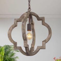 Handmade wood: this 1-light farmhouse vintage pendant lighting fixture crafted from superior natural birch wood with distressed brown finish, doting black, perfectly capture the lived-in charm of farmhouse, rustic and vintage style. Completely handmade, match with bronze finish chain and canopy, giving this foyer pendant lighting attractive classical vintage chic. LNC Timeless 1-Light Distressed Bronze Vintage Led Cage WoodChandelier | YMNE6BLWS3703R7 Candlestick Chandelier, Farmhouse Chandeliers, Cage Chandelier, Foyer Chandelier, Wooden Chandelier, Lantern Chandelier, Wood Pendant Light, Farmhouse Chandelier, Wood Chandelier