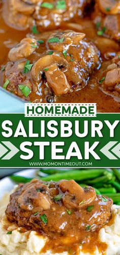 this homemade salisbury steak is loaded with mushrooms and gravy