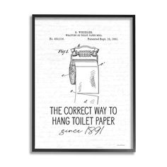 the correct way to hang toilet paper is shown in black and white, with an old fashioned