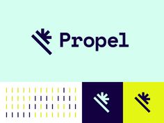 the word propel is written in black and white, with an arrow pointing to it