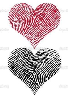 two finger prints in the shape of a heart