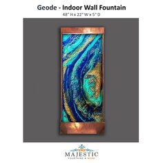 Harvey Gallery Geode - Indoor Wall Fountain - Majestic Fountains Fountain Wall, Wall Blue, Aerial View, Blue Gold, Starry Night, Contact Us, Shop Now