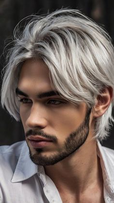 Exploring 33 Diverse White Hair Color for Men Ideas Across Silver and Ash Tones