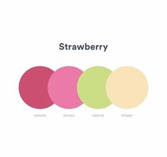 the different colors of strawberries are shown in this graphic style, including pink, green, and yellow