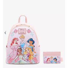 Nwt Loungefly Disney Princesses Floral Set Loungefly Disney Princesses Floral Mini Backpack - Boxlunch Exclusive Your Favorite Disney Princesses Are Here To Bring Some Floral Fun To Your Collection With This Loungefly Mini Backpack! Featuring A Portrait Of Ariel, Cinderella, Jasmine, Tiana, And Rapunzel Among Embroidered Flowers, This Bag Includes Side Pockets And Adjustable Straps, Perfect For Adding A Royal Touch To Your Accessories. A Boxlunch Exclusive! Polyurethane; Polyester Lining Approx. Loungefly Mini Backpack Disney, Tiana And Rapunzel, Little Mermaid Characters, Disney Princess Backpack, Princess Backpack, Loungefly Hello Kitty, Loungefly Mini Backpack, Minnie Mouse Backpack, Mini Mochila