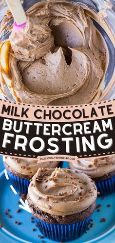 Milk Chocolate Buttercream Frosting, frosting recipes, easy desserts, sweet treats Light Brown Chocolate Frosting, Best Milk Chocolate Frosting, Milk Chocolate Frosting Homemade, Light Chocolate Buttercream Frosting, Chocolate Buttercream With Melted Chocolate, Chocolate Frosting Not Too Sweet, Milk Chocolate Icing For Cake, How To Color Chocolate Frosting, Milk Chocolate Buttercream