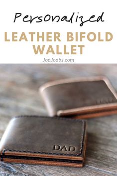 Personalized Leather Bifold Wallet. This handmade leather bifold wallet is made from the best distressed leather available | JooJoobs Christmas gifts for men Christmas gifts for him | Leather Wallets | Handmade Wallets for Men Personalized Leather Bifold Wallet, Gifts For Men Christmas, Men Christmas Gifts, Personalized Leather Wallet, Slim Leather Wallet, Handmade Wallets, Unique Gifts For Men, Personalized Gifts For Dad