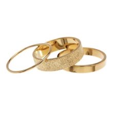 - 14k Gold Plated Mixed Textured Band Stacking Ring Set - Set Of 3 - Approx. 1mm, 3mm, 5mm Band Widths - Imported Materials 14k Gold Plated Sterling Silver Care Store In Air-Tight Bag When Not Wearing. Do Not Expose To Any Harsh Chemicals, Jewelry Cleaners, Or Perfume. Gold Heart Ring, Blue Diamond Ring, Stacking Ring Set, Forever Jewelry, Natural Diamond Ring, Black Onyx Ring, Women's Jewelry And Accessories, Titanium Rings, Eternity Ring Diamond