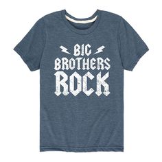 He'll defintely be one of the "cool kids" in this boys' Big Brother's Rock Graphic Tee. He'll defintely be one of the "cool kids" in this boys' Big Brother's Rock Graphic Tee. Crewneck Short sleevesFABRIC & CARE Cotton, polyester Machine wash Imported Size: Large. Color: Blue. Gender: male. Material: Cotton Blend. Brothers Shirts, Blue Gender, Big Brother, The Cool, Cool Kids, Kids Shirts, Graphic Tee, Color Blue, Graphic Tees