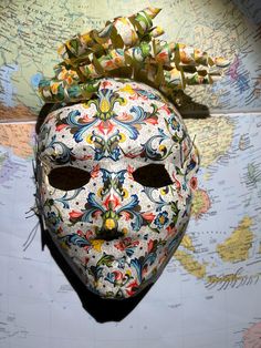 Handmade Mask of vintage paper! Plaster Mask, Punk Mask, Cardboard Mask, Handmade Mask, Costume Masks, Costume Mask, Buffalo Ny, Vintage Paper, 3d Art