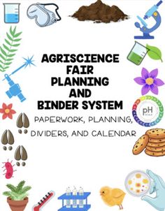 the cover of an activity book with pictures of plants, flowers and other things on it